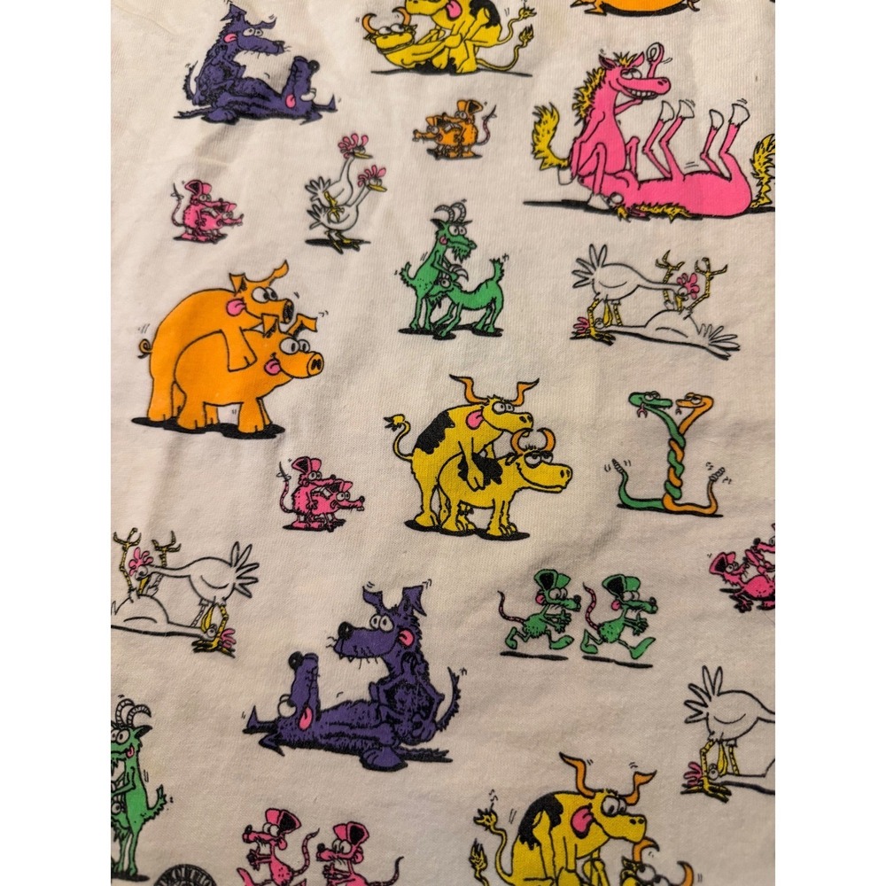 Vintage 90s Animal Sex Positions Single Stitch Humorous T-shirt Size Large - Picture 3 of 11